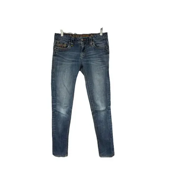 Rock Revival Calli Thick Stitch Skinny Stretch Jeans Womens Size 28 READ - Picture 2 of 11